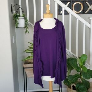 Briggs Pullover Sweater with Ruffle Trim Size XL